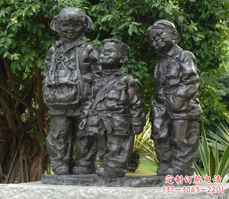 金华公园儿童人物铜雕