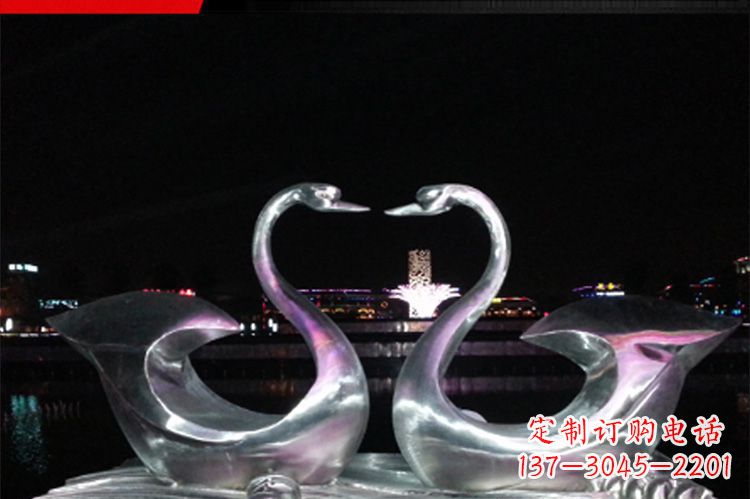 金华公园仿真不锈钢仙鹤雕塑