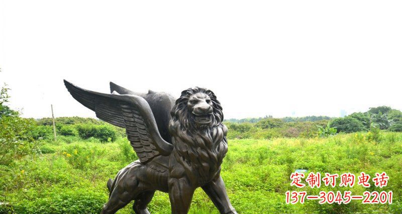 金华公园飞狮动物铜雕