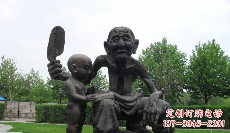 金华温馨老人铜雕