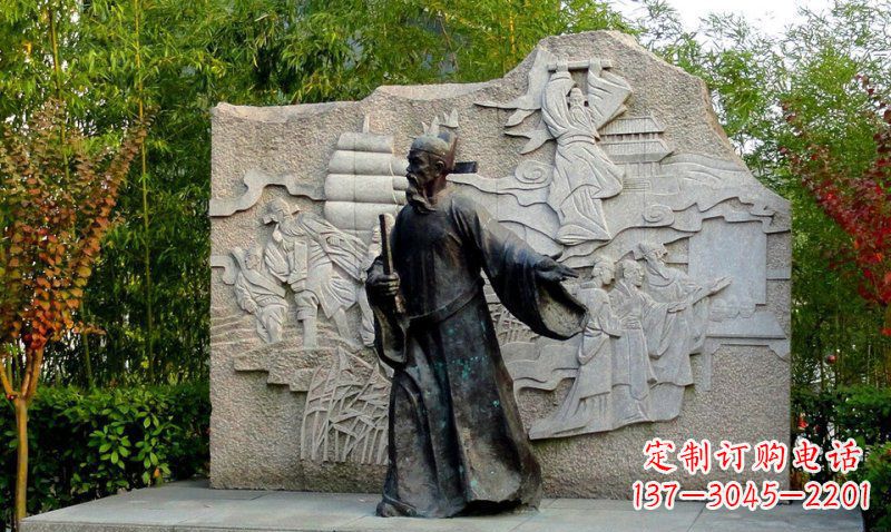 金华公园海瑞古代名人人物铜雕