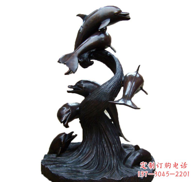 金华公园海豚喷泉铜雕