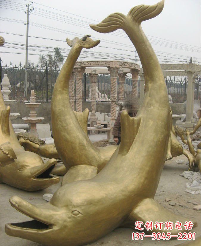 金华公园海豚铜雕