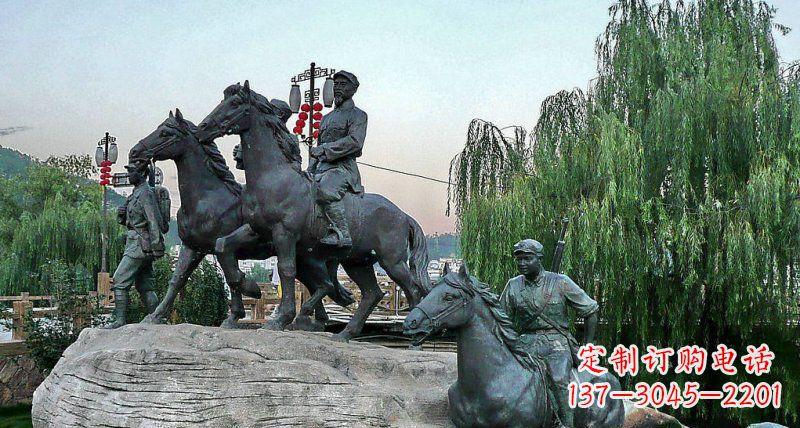 金华公园红军骑马景观铜雕