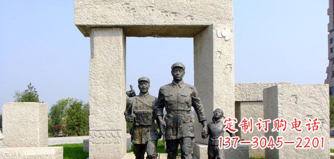 金华纪念红军的铜雕制品