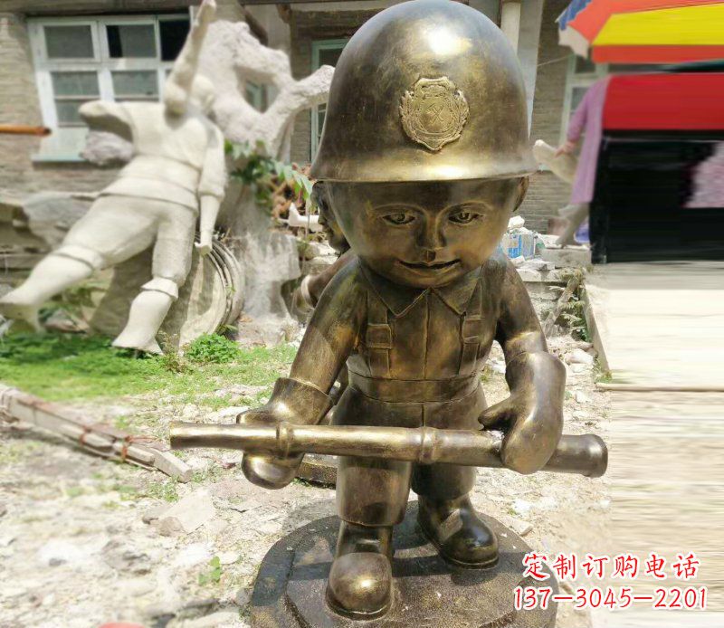 金华精致细腻的交通警察铜雕