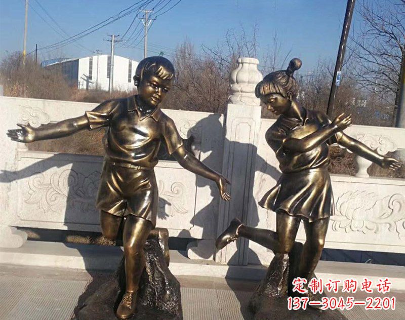 金华新颖花篮儿童铜雕