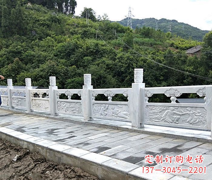 金华专为公园景观定制的大理石栏板石雕