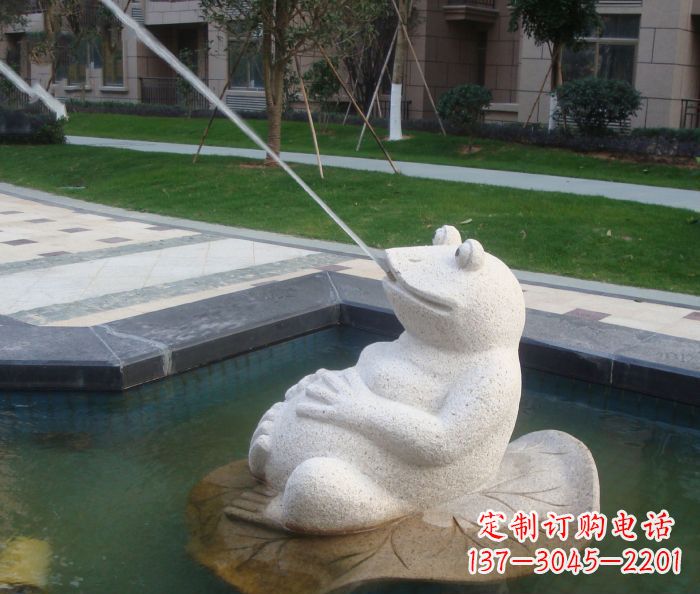 金华精美青蛙喷泉石雕