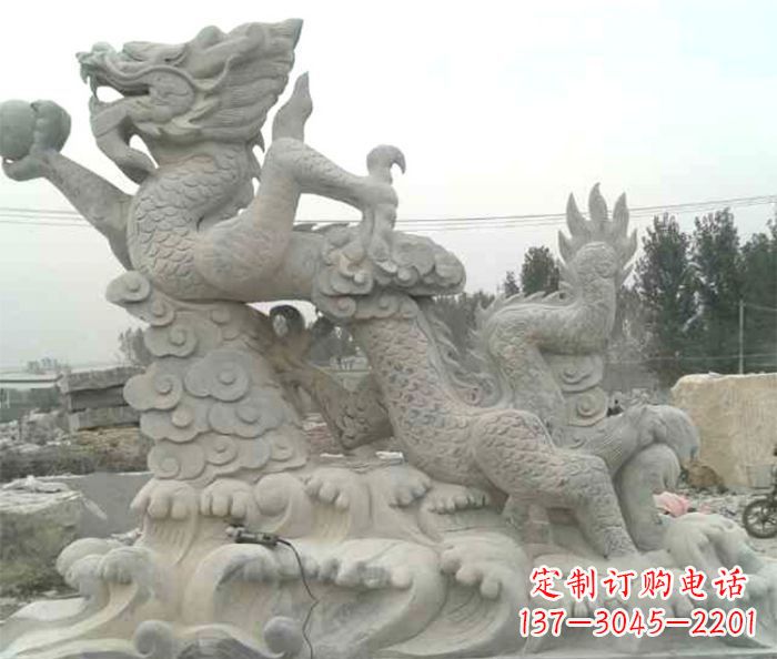 金华精美青龙出水石雕