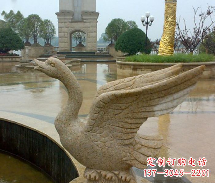 金华公园景观砂岩天鹅喷泉石雕
