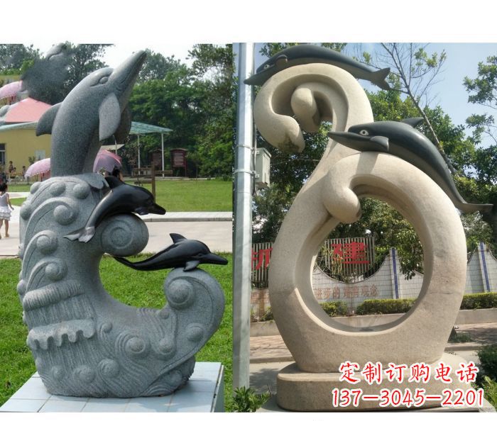金华海豚雕塑,让你的公园景观更加优美缤纷