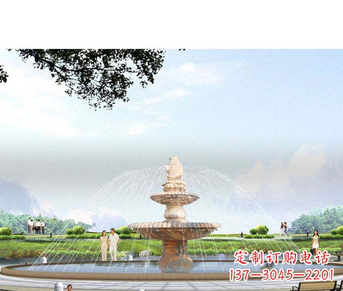 金华精美玉鲤鱼雕塑 精良景观装置