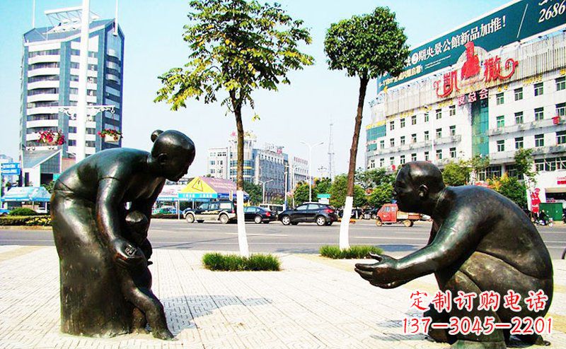 金华铜质小孩学走路雕塑