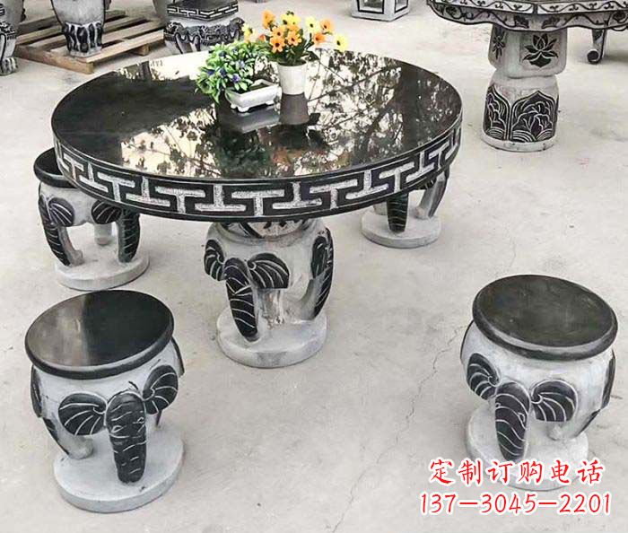 金华公园景观圆形石桌凳
