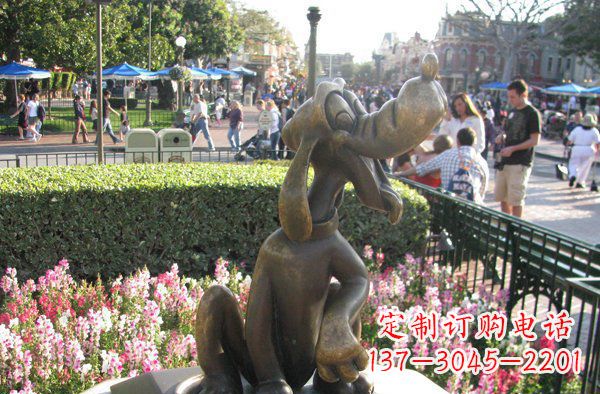 金华公园卡通小狗动物铜雕
