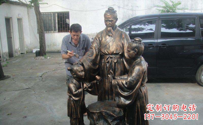 金华精美铜雕—中领雕塑孔融让梨景观雕塑定制