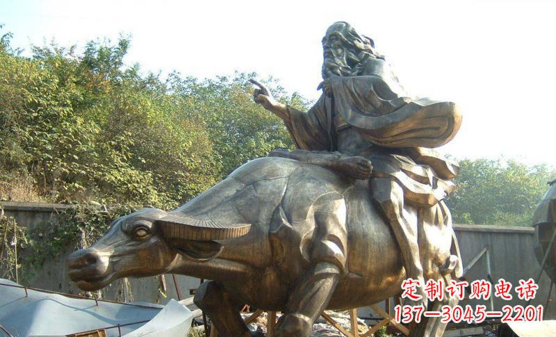 金华中领雕塑艺术精美大型老子骑牛景观雕塑