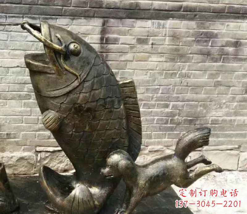 金华优雅艺术的鲤鱼铜雕