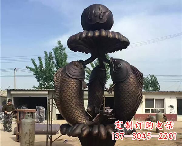 金华中领雕塑出品传统意象·鲤鱼铜雕