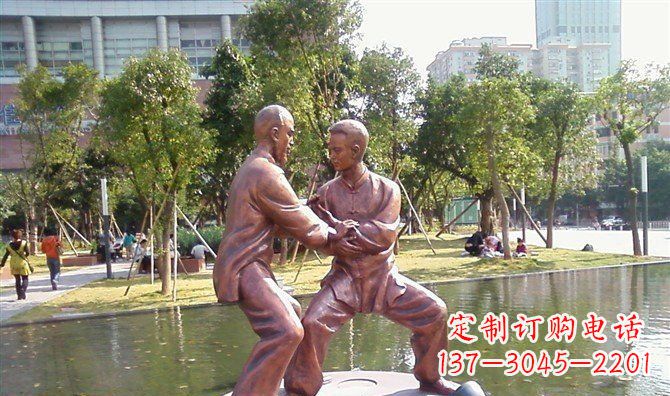 金华太极拳铜雕精美工艺品