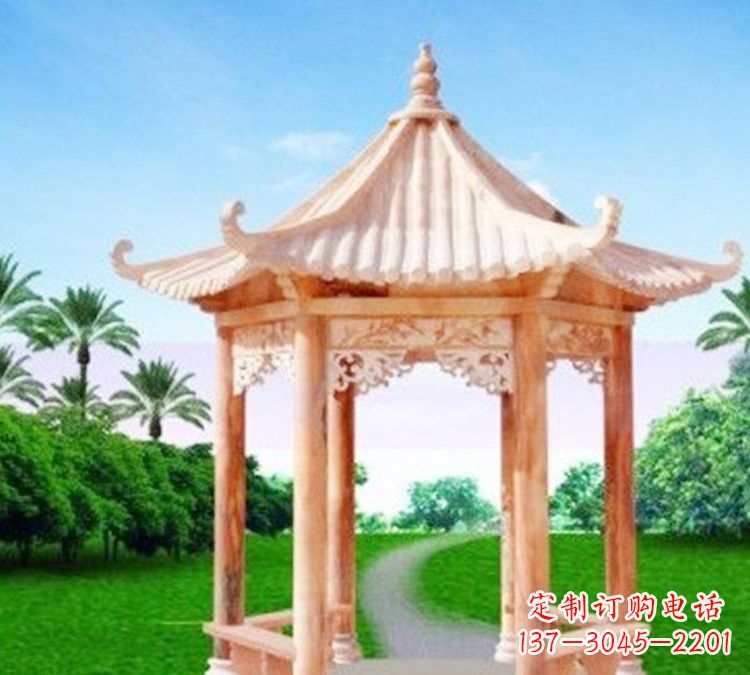 金华艺术精美的六角凉亭石雕