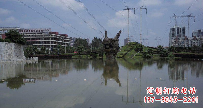 金华公园龙头景观铜雕