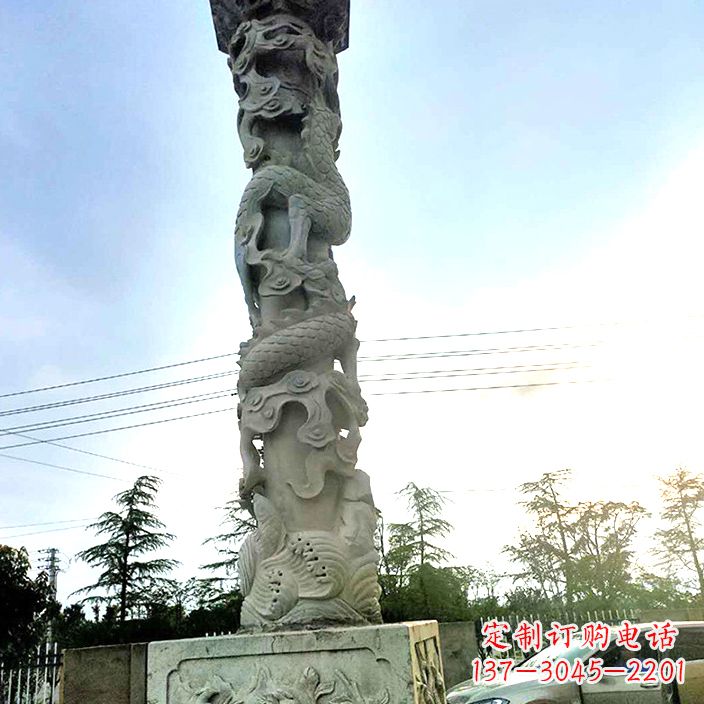金华精致的公园龙柱石雕
