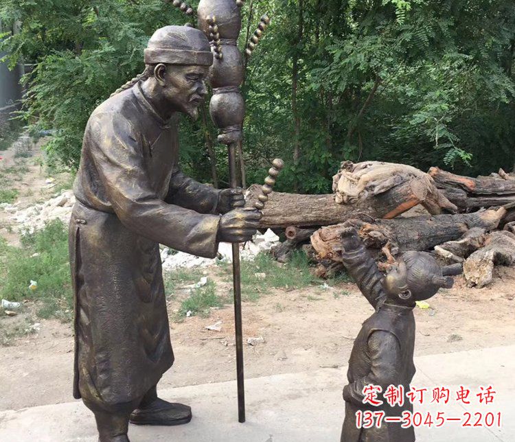 金华温馨传情,情意绵绵——铜质葫芦雕塑