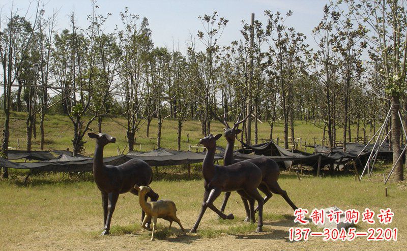 金华优雅雕塑-梅花鹿铜雕