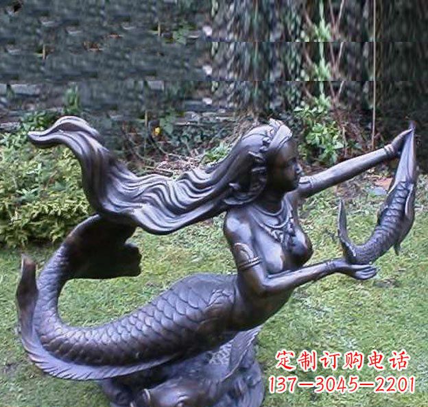 金华公园美人鱼景观铜雕