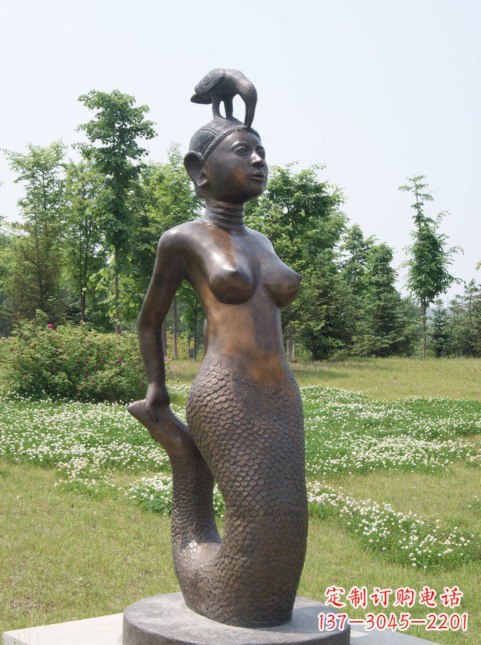 金华精美美人鱼铜雕塑