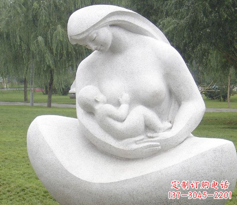 金华精美母亲喂奶石雕塑