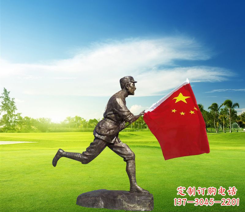 金华精美国旗铜雕