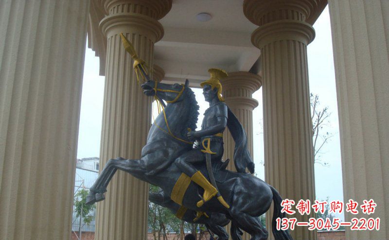 金华公园骑马的罗马士兵人物铜雕