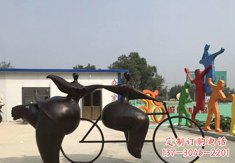 金华青春无悔,精致自行车雕塑