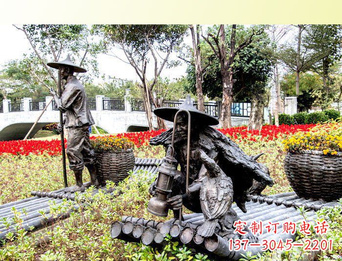 金华把渔民的生活经历融入雕塑——公园人物渔夫铜雕塑