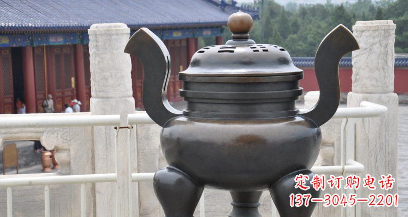 金华高雅香炉铜雕,景观雕塑装置