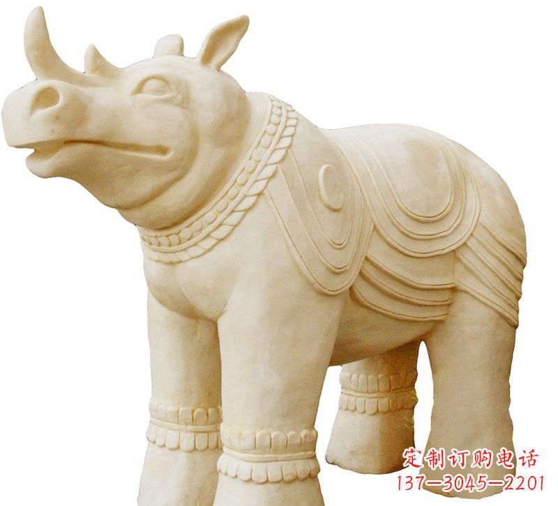 金华砂岩犀牛雕塑