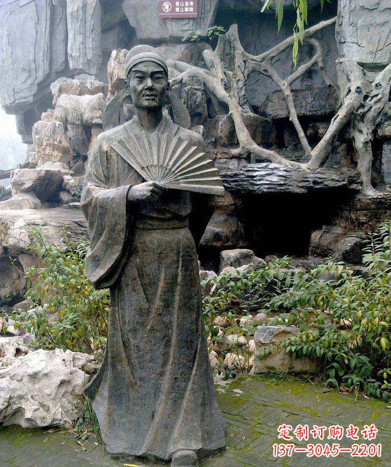 金华公园诗人杜甫古代人物铜雕