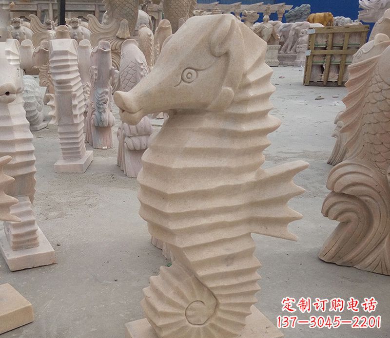 金华海马石雕塑——精美的艺术美学