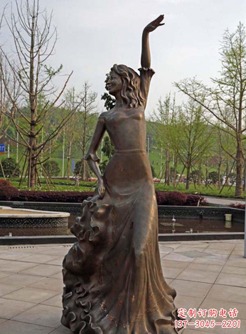 金华公园跳舞的女孩人物铜雕