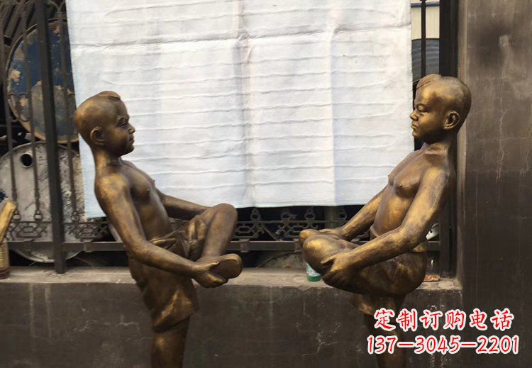 金华公园铜雕童年精美儿童雕塑