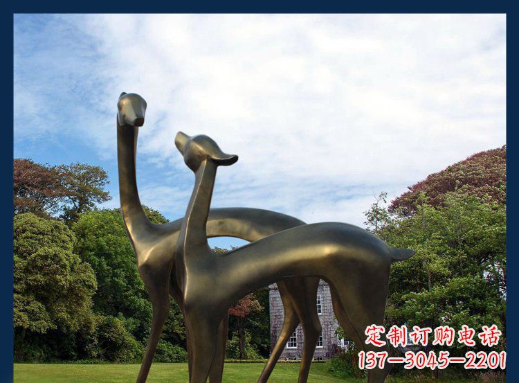 金华 优雅铜鹿风格雕塑