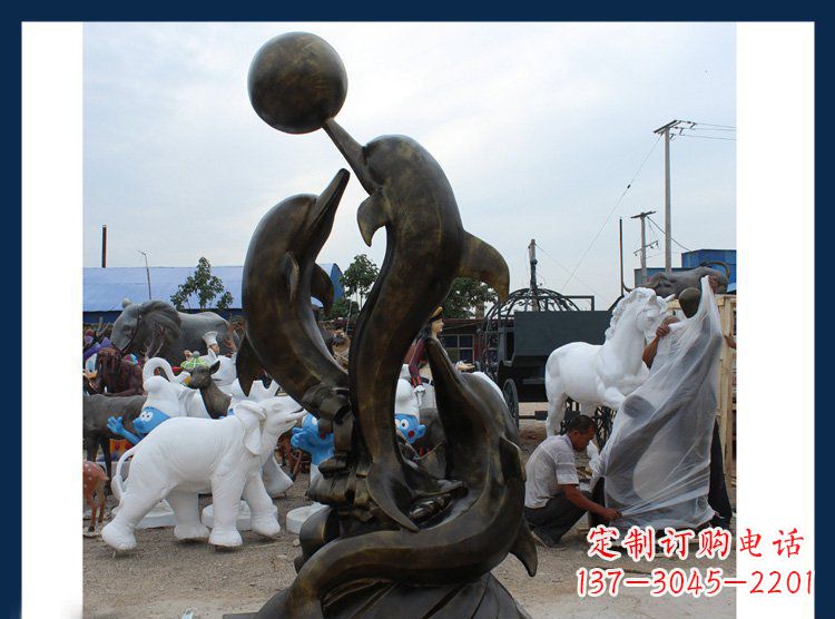 金华铜质海豚造型雕塑