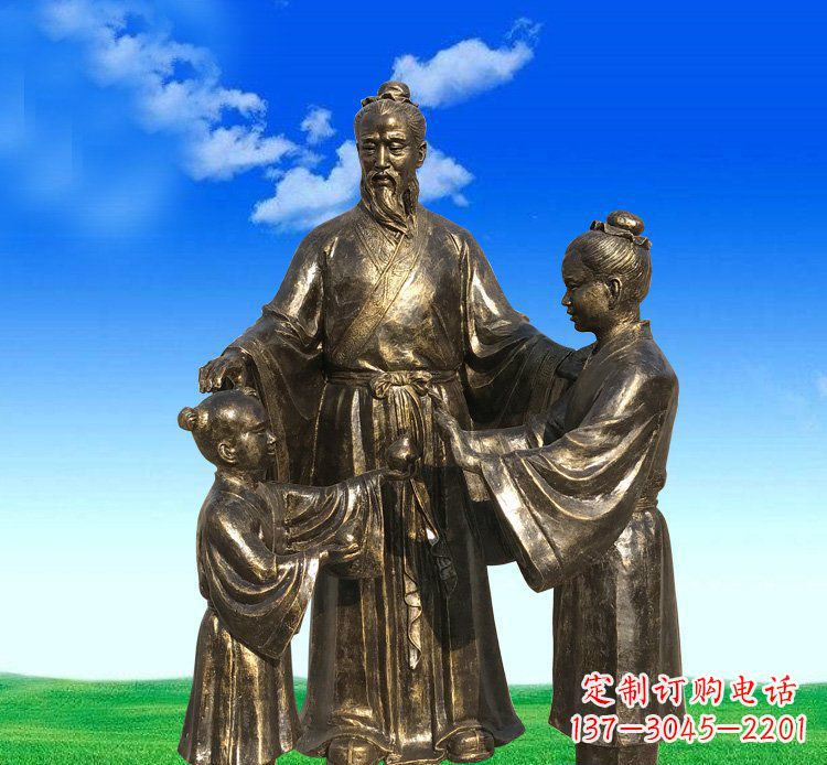 金华铜雕艺术精美人物雕塑——孔融让梨