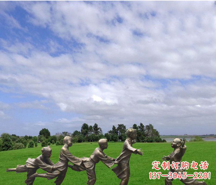 金华铜雕老鹰抓小鸡游戏人物雕塑