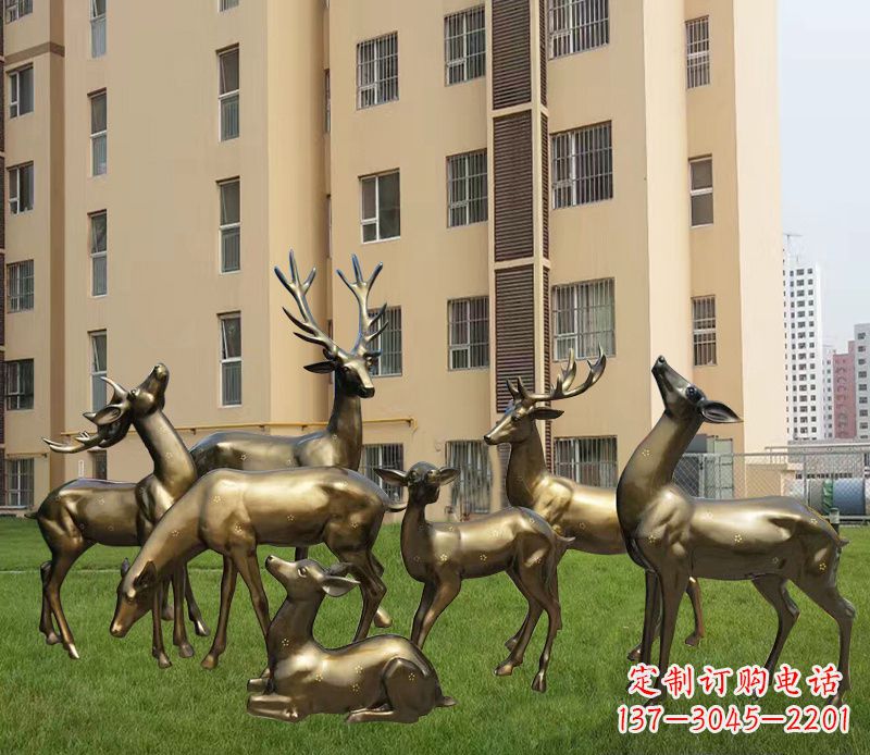 金华高贵典雅的梅花鹿铜雕