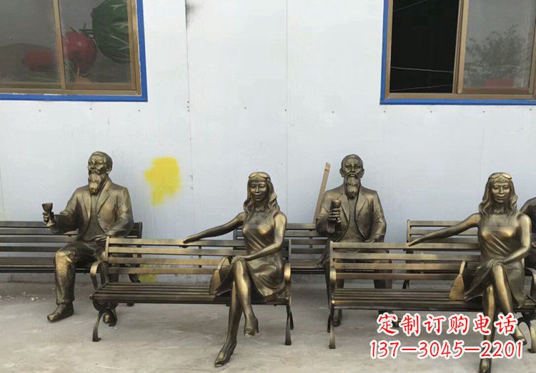 金华公园铜雕美女长椅人物雕塑