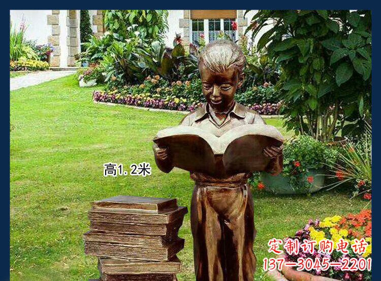 金华西方美女看书人物铜雕塑